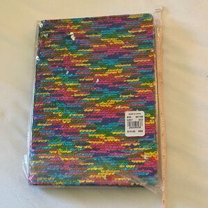 Colorful Sequin Notebook 8.5” x 6” new journal